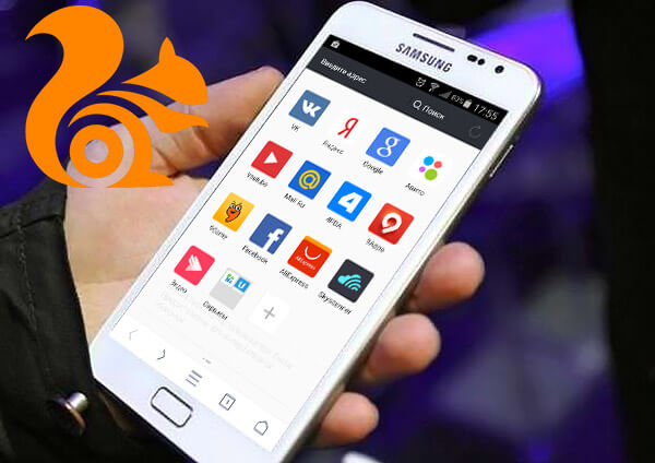 uc browser открыт на android телефоне